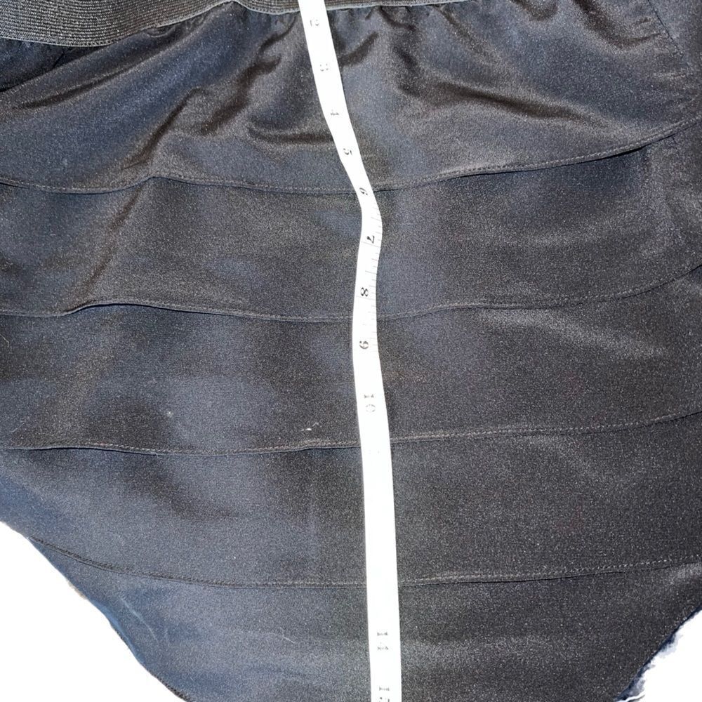 Aqua silky feel ruffled black miniskirt! Worn 1x! - Picture 5 of 5
